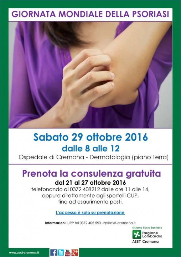 ASST Giornata Mondiale PSORIASI Consulenze Gratuite su prenotazione