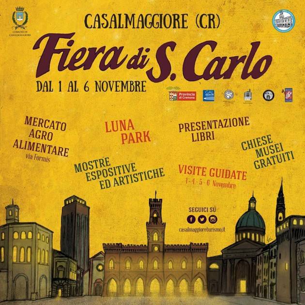 Casalmaggiore  La fiera di San Carlo si terrà dal 1 al 6 novembre 2016