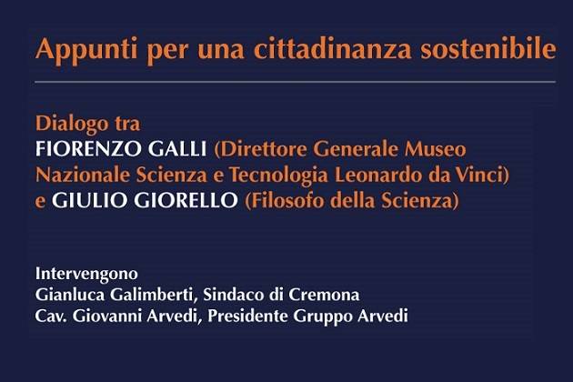 Cremona, ‘Appunti per una cittadinanza sostenibile’ con Galli e Giorello