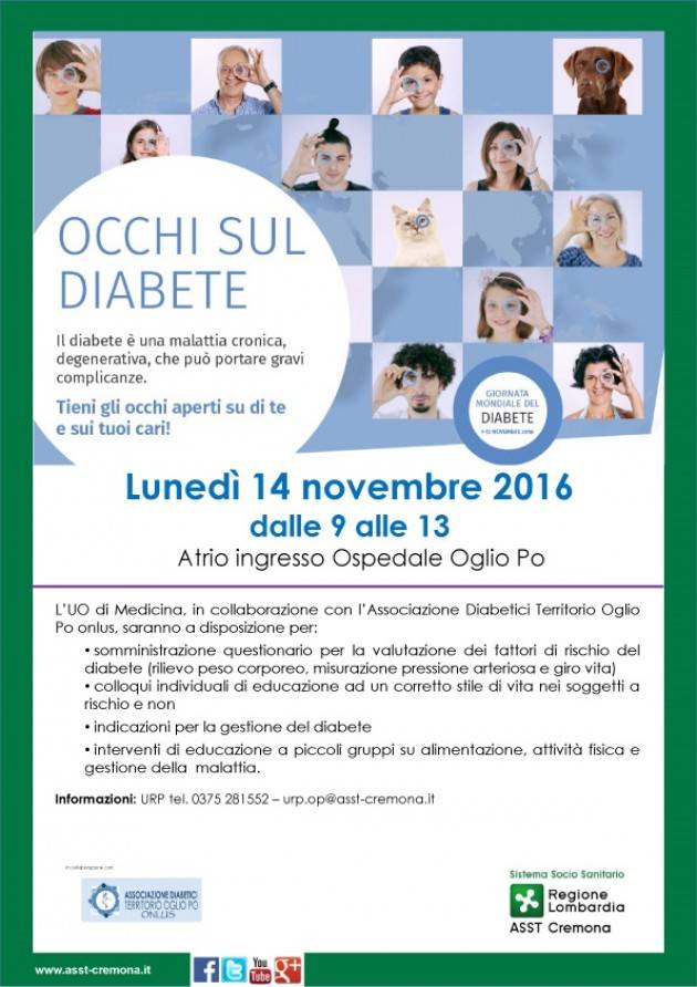ASST Oglio PO  14  novembre : giornata mondiale del diabete