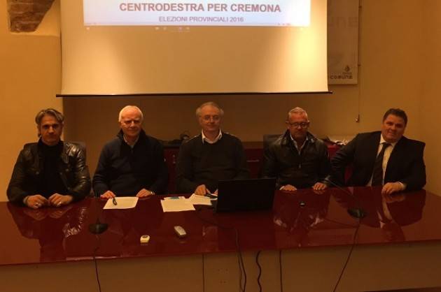 Cremona Elezioni Provinciali del 6 Novembre ‘Lista Unica del CentroDestra’