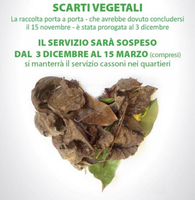 Cremona Scarti Vegetali : la raccolta porta a porta prorogata al 3 dicembre 2016