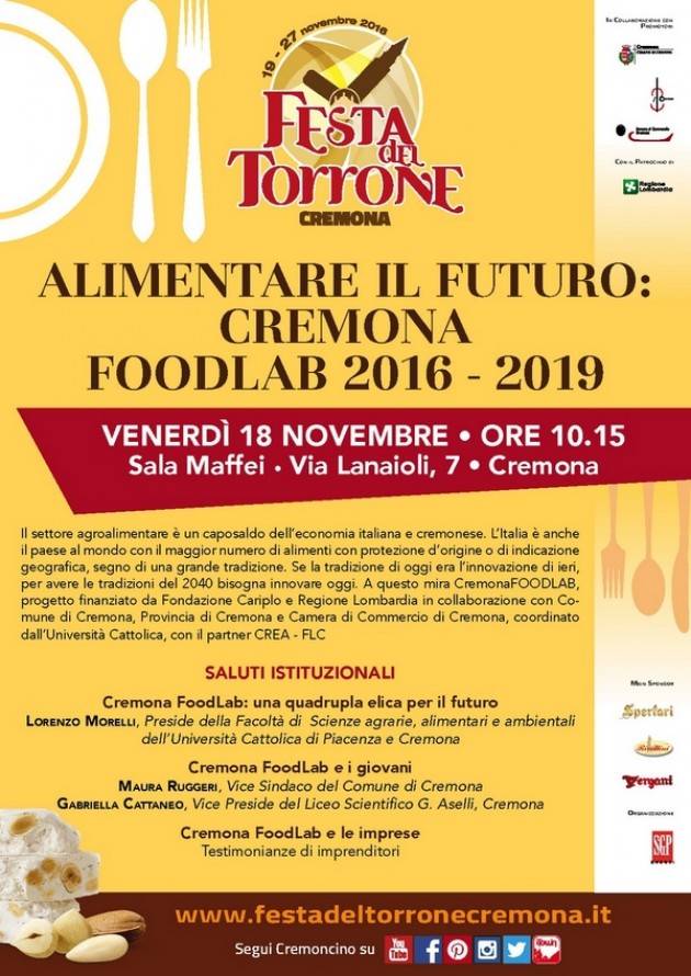 Alimentare il futuro: Cremona Foodlab 2016 – 2019