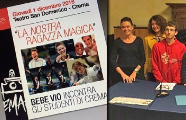 La nostra ragazza magica Bebe Vio incontra gli studenti di Crema