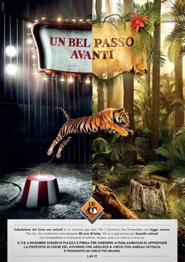 LAV in Piazza a Cremona il 3-4 a sostegno della legge per dismissione animali nei circhi