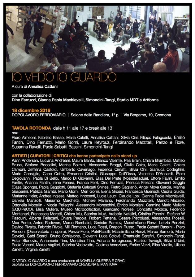 A Cremona IO VEDO, IO GUARDO A cura di Annalisa Cattani