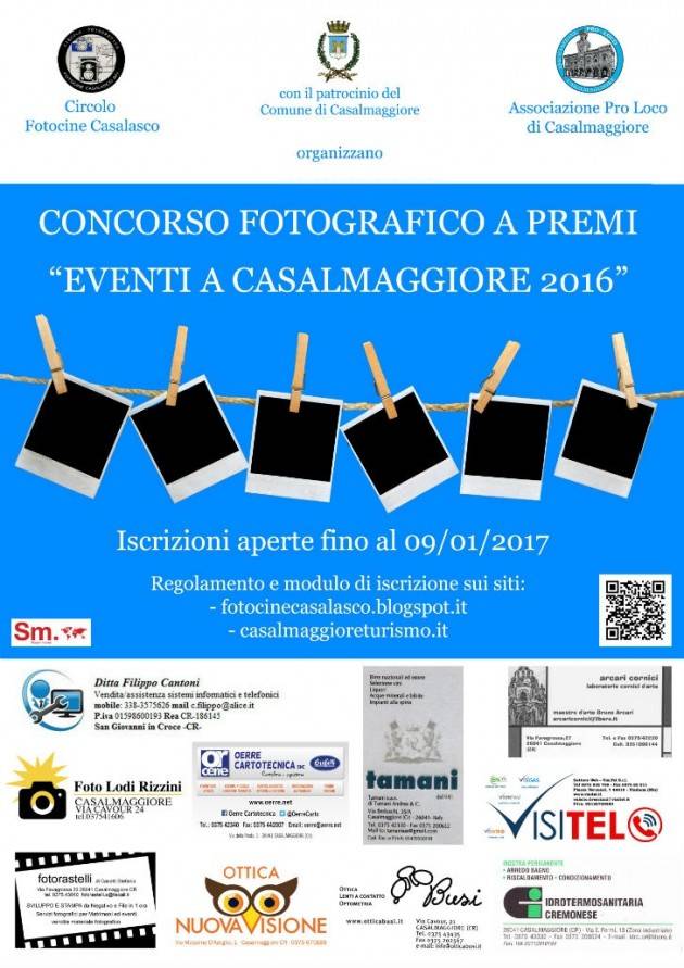 Concorso fotografico ‘Eventi a Casalmaggiore 2016’ Ci si può iscrivere fino al 9 gennaio 2017