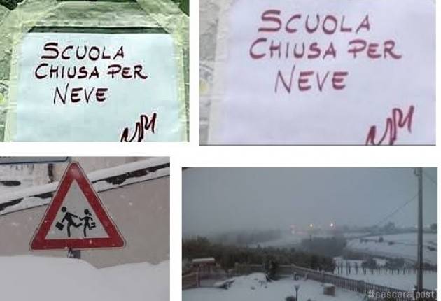 Flc-Cgil Scuole chiuse per neve Gli insegnanti non devono recuperare le ore perse