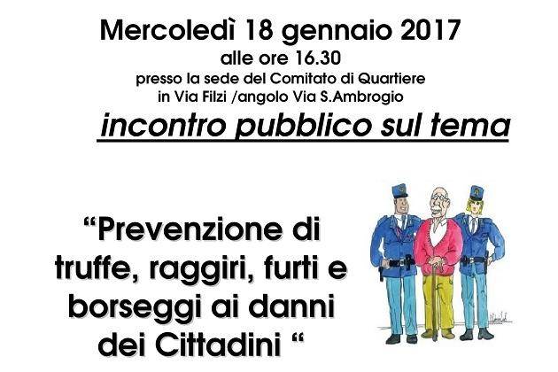 Cremona, Quartiere 1: mercoledì incontro sulla prevenzione di truffe e furti