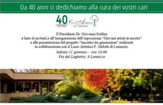 Uneba Lombardia – Arte e memoria per l’incontro tra giovani e anziani alla Casa Albergo di Lomazzo