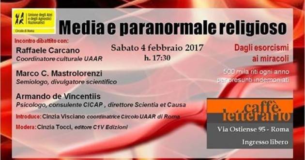 Media e paranormale religioso: a Roma evento Uaar con C1V Edizioni