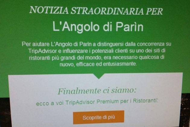TripAdvisor Premium, l'ultimo ''ricatto''  1.200 euro per influenzare il cliente