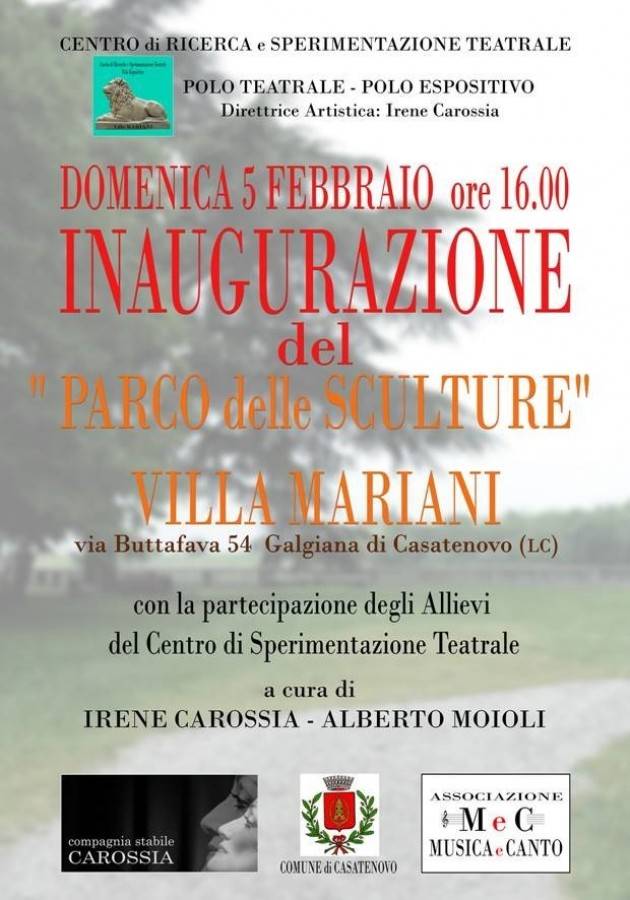 Inaugurazione del Parco delle Sculture di Villa Mariani