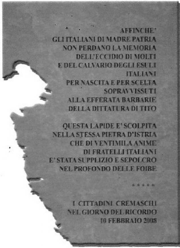 Celebrazione del  Giorno del Ricordo 2017 a Crema