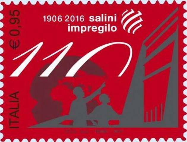 Un francobollo dedicato ai 100 anni della Salini Impregilo che ricorda anche Cremona di Giorgio Barbieri