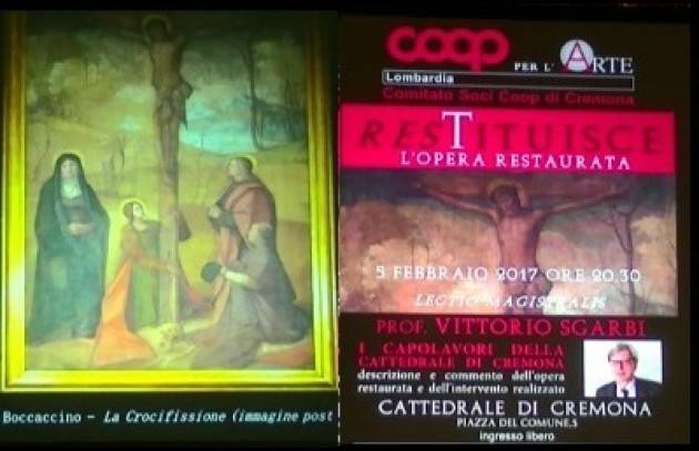 (Video) Sgarbi incanta Cremona nel presentare la restaurata ‘Crocifissione di Boccaccio Boccaccino’
