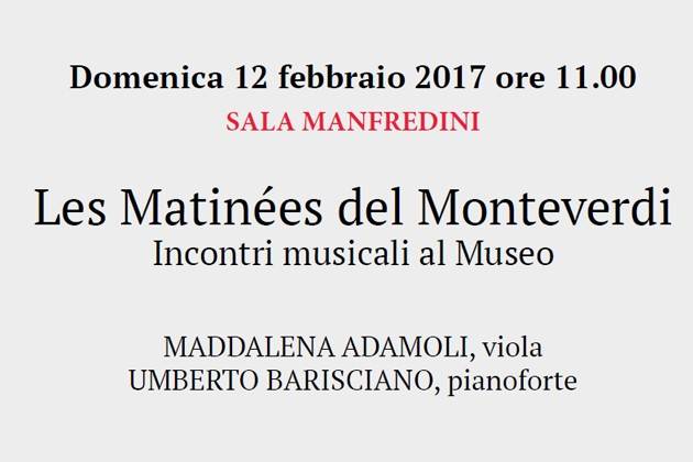 Cremona, “Les Matinées del Monteverdi”: domenica concerto per viola e pianoforte