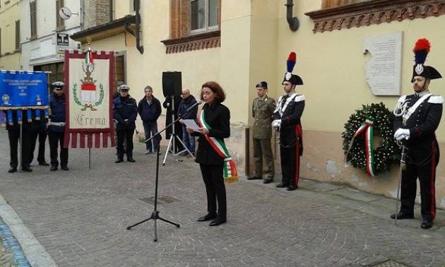 Crema L’intervento di Bonaldi alla cerimonia odierna dedicata al Giorno del Ricordo.