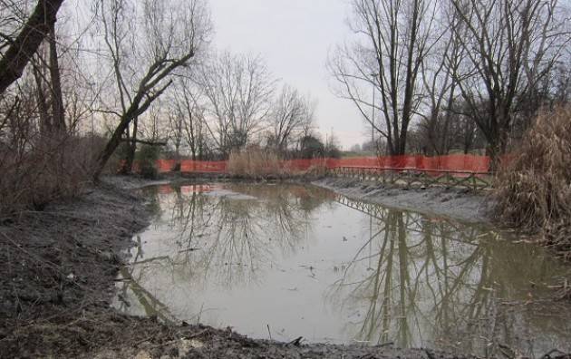 Cremona Pulito il laghetto della pista ciclistica del Parco al Po
