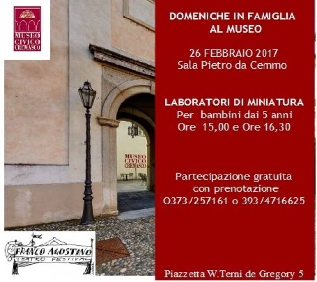 Crema Domeniche in famiglia al Museo, nuovi appuntamenti