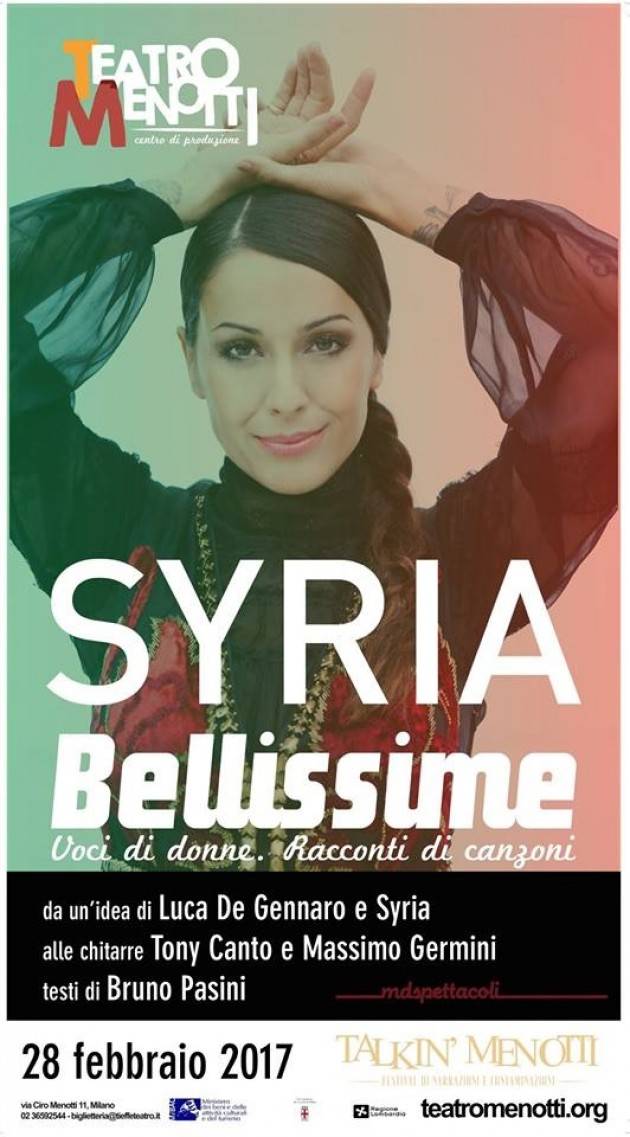 Milano SYRIA torna a teatro per una sola sera con le canzoni di 'Bellissime'