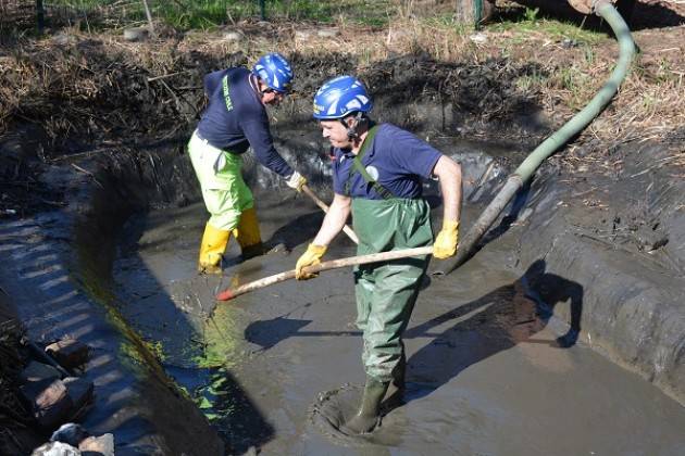 Madignano  Pulito il laghetto del parco di Via Camillo Benso di Cavour