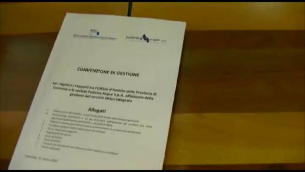(Video) Acqua Pubblica Firmata la convenzione di gestione tra ATO e Padania Acque Cremona