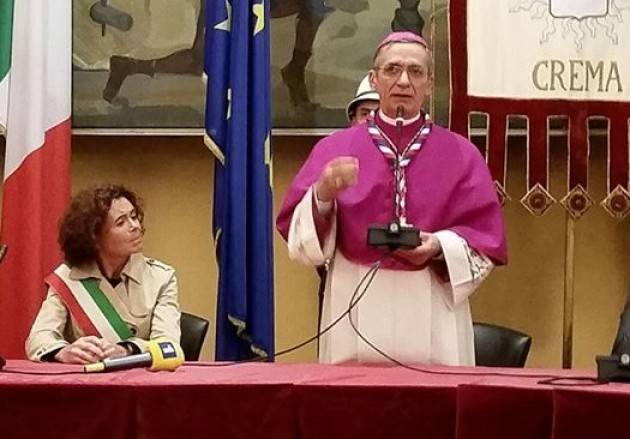 Stefana Bonaldi a nome della città di Crema  accoglie il nuovo Vescovo Daniele