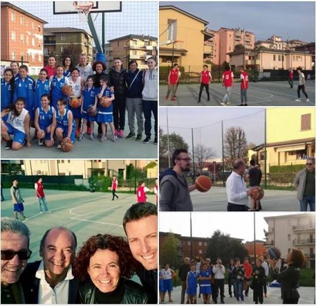Ombriano Il Sindaco Stefania Bonaldi partecipa all’apertura del campo per il Basket