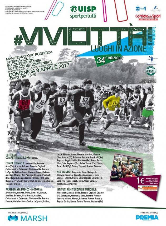 Oggi Domenica 9 aprile scatta la 34^ edizione di Vivicittà