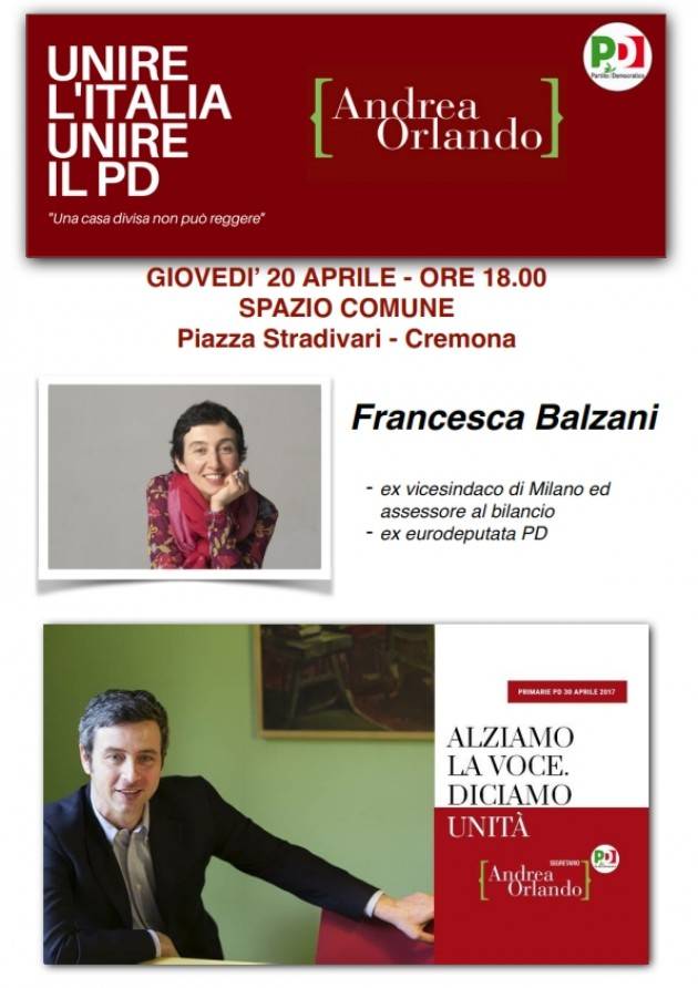 Cremona per Orlando Incontro con Francesca Balzani