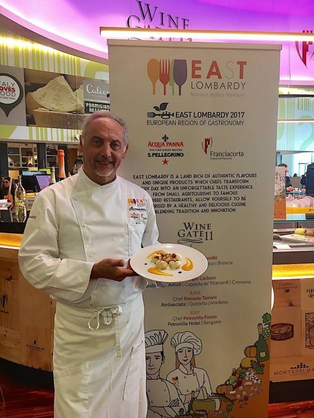 Lo chef cremonese Sergio Carboni firma il piatto a East Lombardy