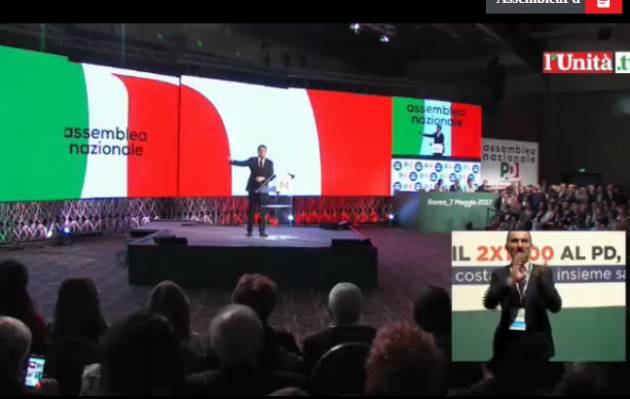 Assemblea Nazionale PD .Renzi proclamato segretario Orfini  confermato Presidente