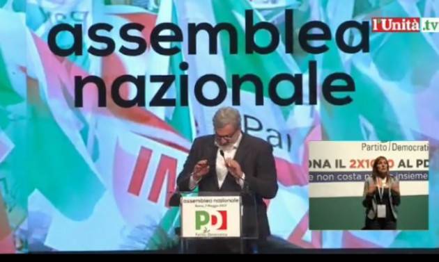 Assemblea Nazionale PD .Renzi proclamato segretario Orfini  confermato Presidente