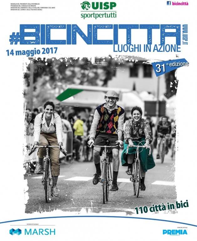 Uisp Bicincittà 2017 si parte : domenica 14 maggio Giornata nazionale della bicicletta, si pedala in 79 città