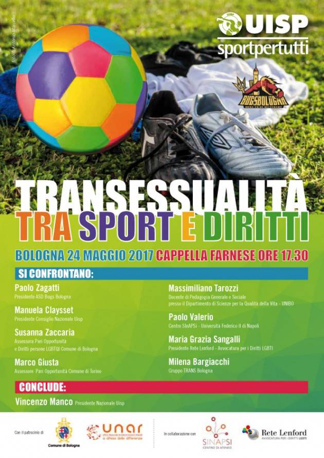 Uisp Lunedì 22 maggio verrà presentato a Bologna il convegno  ‘Transessualità, tra sport e diritti’