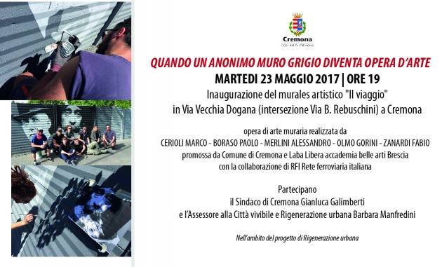Cremona INAUGURAZIONE MURALES ARTISTICO ‘IL VIAGGIO’
