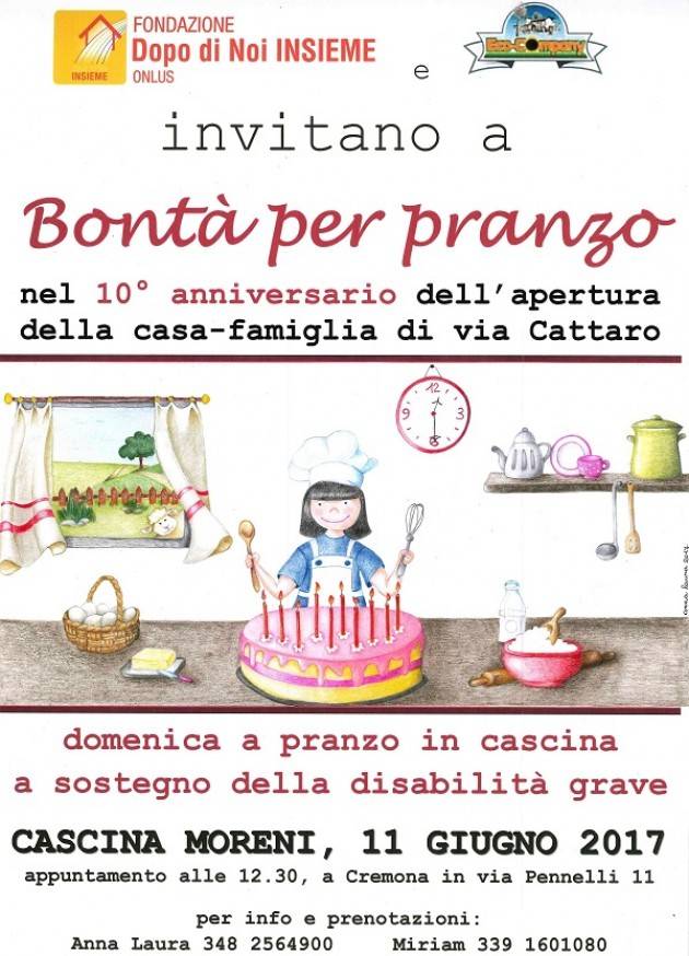 Alla Cascina Moreni di Cremona Bonta' per pranzo Organizza Fondazione ‘Dopo di noi: INSIEME