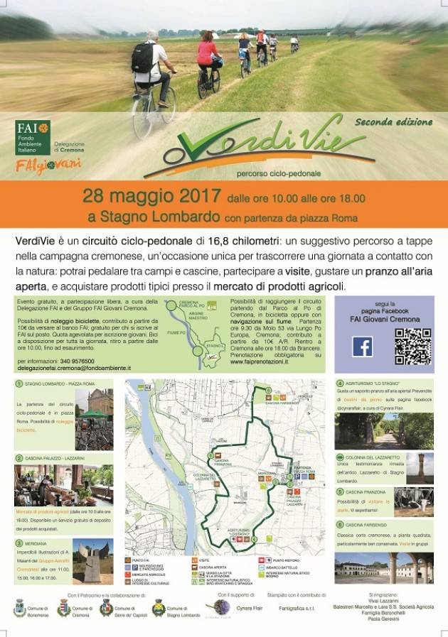 Tour per le cascine cremonesi Domenica 28 maggio, tutti in sella per la seconda edizione di VerdiVie