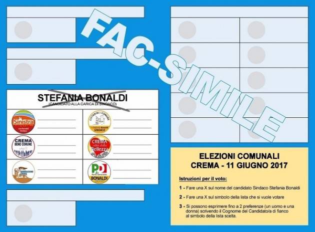 Con Stefania Bonaldi Sindaco Crema Migliora. Domenica 11 si vota Il programma ,le liste ed il fax-simile