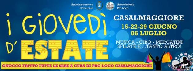 In chiusura  i Giovedì d'Estate 2017 a Casalmaggiore (CR) Ultimo evento del  6 luglio 2017