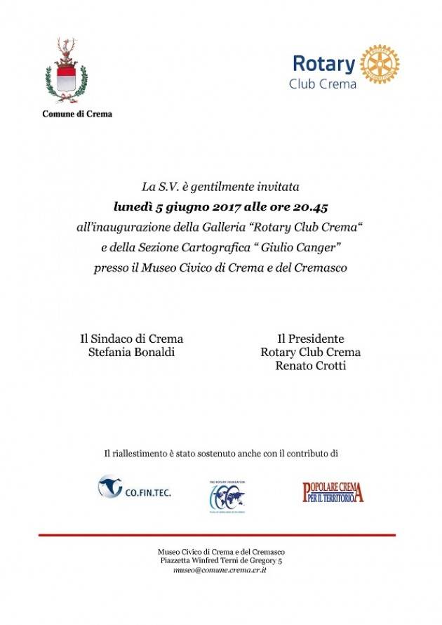 Crema Il 5 giugno inaugurazione della galleria ‘Rotary Club Crema’