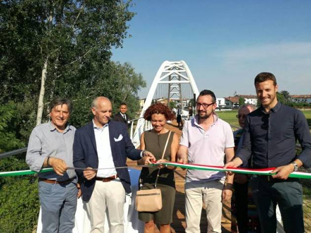 Crema Inaugurato nuovo ponte ciclopenale sul Serio. Soddisfazione di Bonaldi,Piloni, Bergamaschi