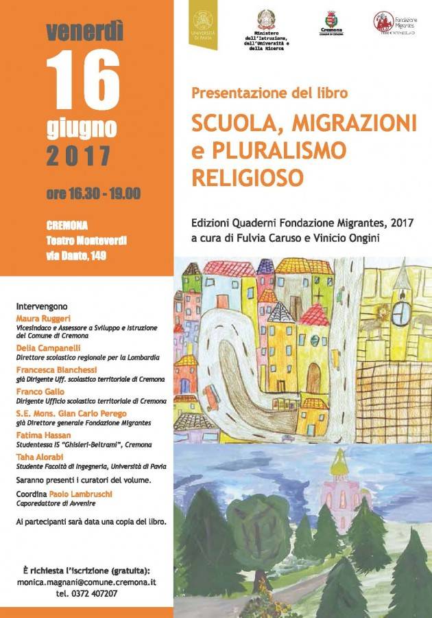 Cremona Presentazione del libro Scuola, migrazioni e pluralismo religioso