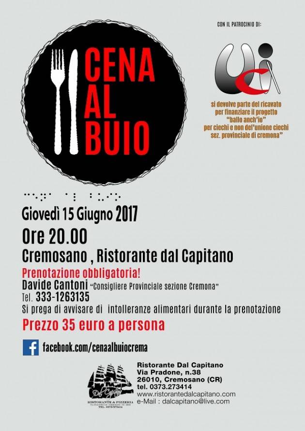 UICI Cena al buio - 15 Giugno al Ristorante dal Capitano a Cremosano