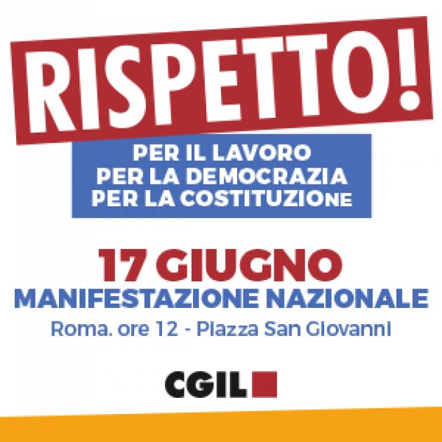 L’Arci sostiene la manifestazione della Cgil contro lo strappo alla democrazia di sabato 17