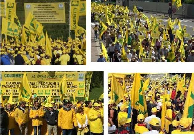 Coldiretti Oggi 5 luglio a Roma migliaia di agricoltori contro il CETA