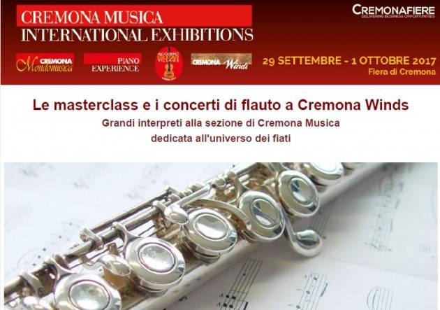 Le masterclass e i concerti di flauto a Cremona Winds dal 29 settembre al 1 ottobre 2017