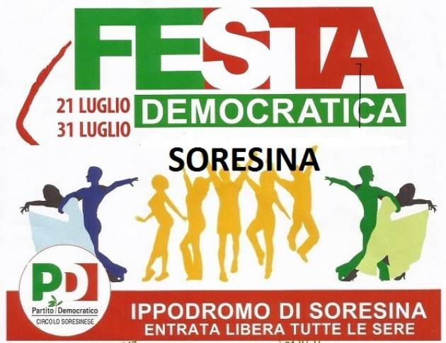 Soresina  Stasera  Lunedì 31 luglio ultima serata della Festa Democratica 