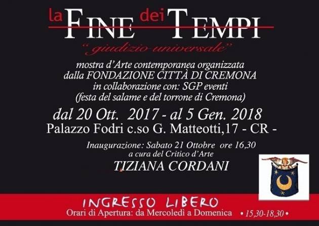 La mostra LA FINE DEI TEMPI del maestro Virginio Lini al Fodri  fino al 5 gennaio 2018